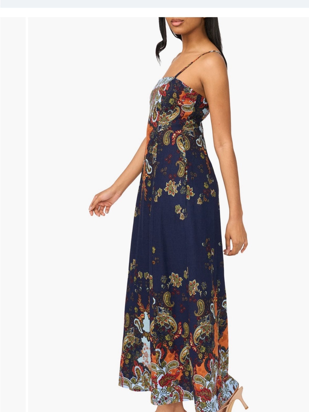Parker Square Neck linen Maxi dress - Picture 2 of 5